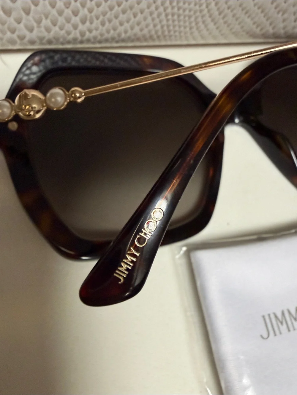 Jimmy Choo Tortoiseshell Oversized Sunglasses with Gradient Lenses